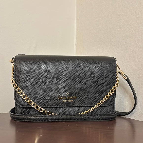 kate spade Handbags - Kate Spade Black Crossbody Bag with Gold Chain